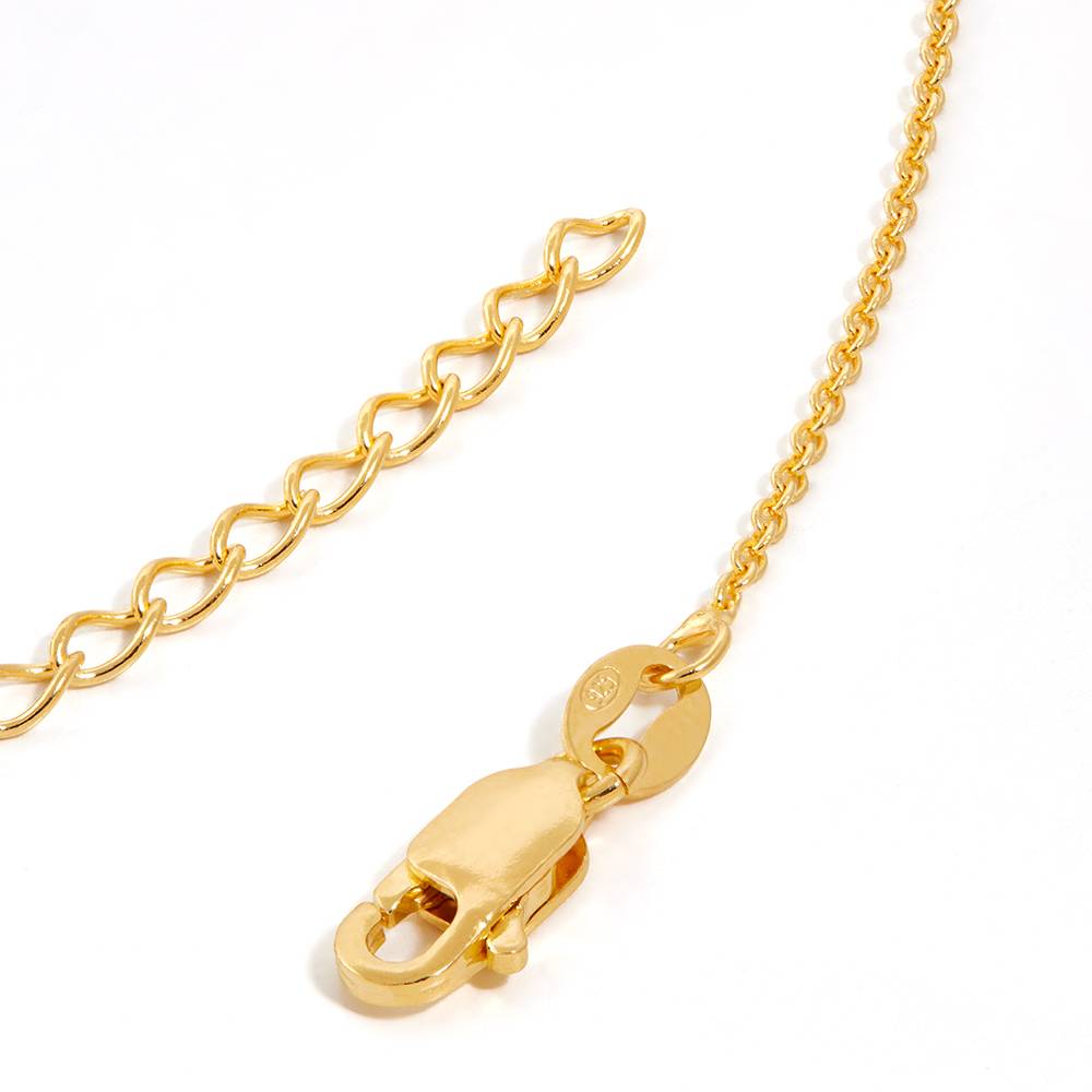 Collar de Barra Vertical Grabado con Piedras de Nacimiento en Vermeil de Oro-5 foto de producto