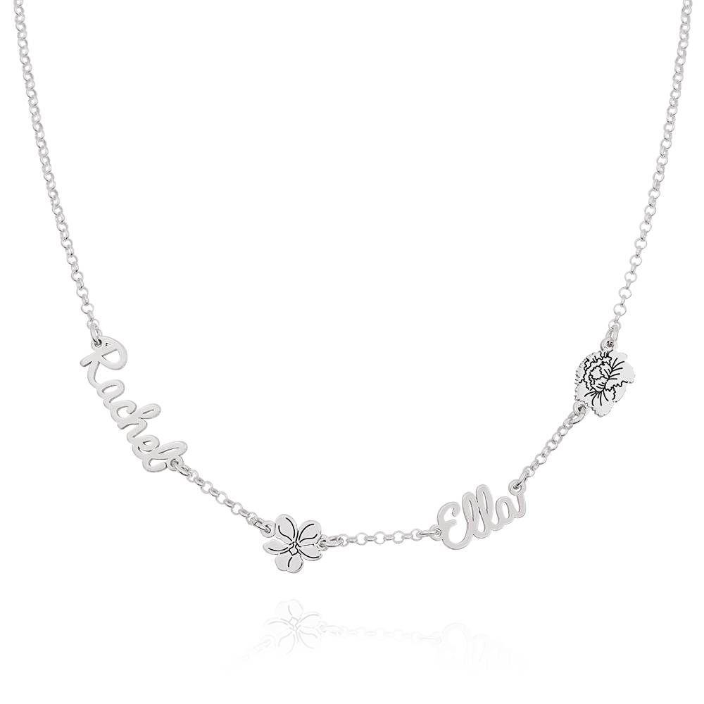 Collar con Nombres Múltiples de Flor de Nacimiento en Plata-1 Collar con Nombres Múltiples de Flor de Nacimiento en Plata-1 foto de producto