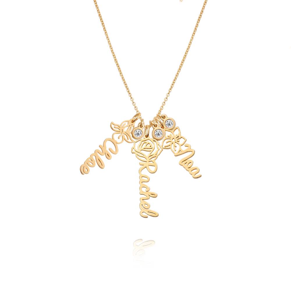 Collar con Nombre de Flor de Nacimiento y Diamante en Vermeil de Oro-1 Collar con Nombre de Flor de Nacimiento y Diamante en Vermeil de Oro-1 foto de producto
