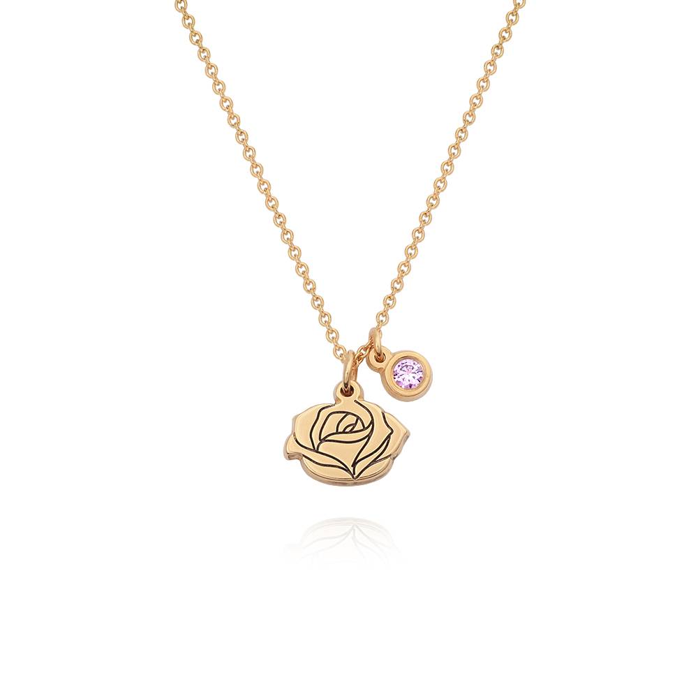 Collar Fiorina de Flor de Nacimiento y Piedra con Inicial en Chapa de Oro-8 Collar Fiorina de Flor de Nacimiento y Piedra con Inicial en Chapa de Oro-8 foto de producto