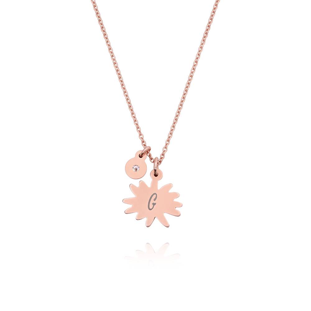 Collar Fiorina de Flor de Nacimiento y Piedra con Inicial en Chapa de Oro Rosa-5 Collar Fiorina de Flor de Nacimiento y Piedra con Inicial en Chapa de Oro Rosa-5 foto de producto