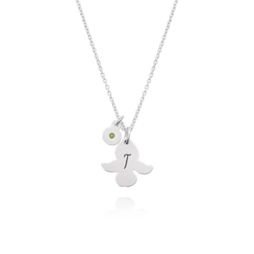 Collar Fiorina de Flor de Nacimiento y Piedra con Inicial en Plata X-3 Collar Fiorina de Flor de Nacimiento y Piedra con Inicial en Plata X-3 foto de producto