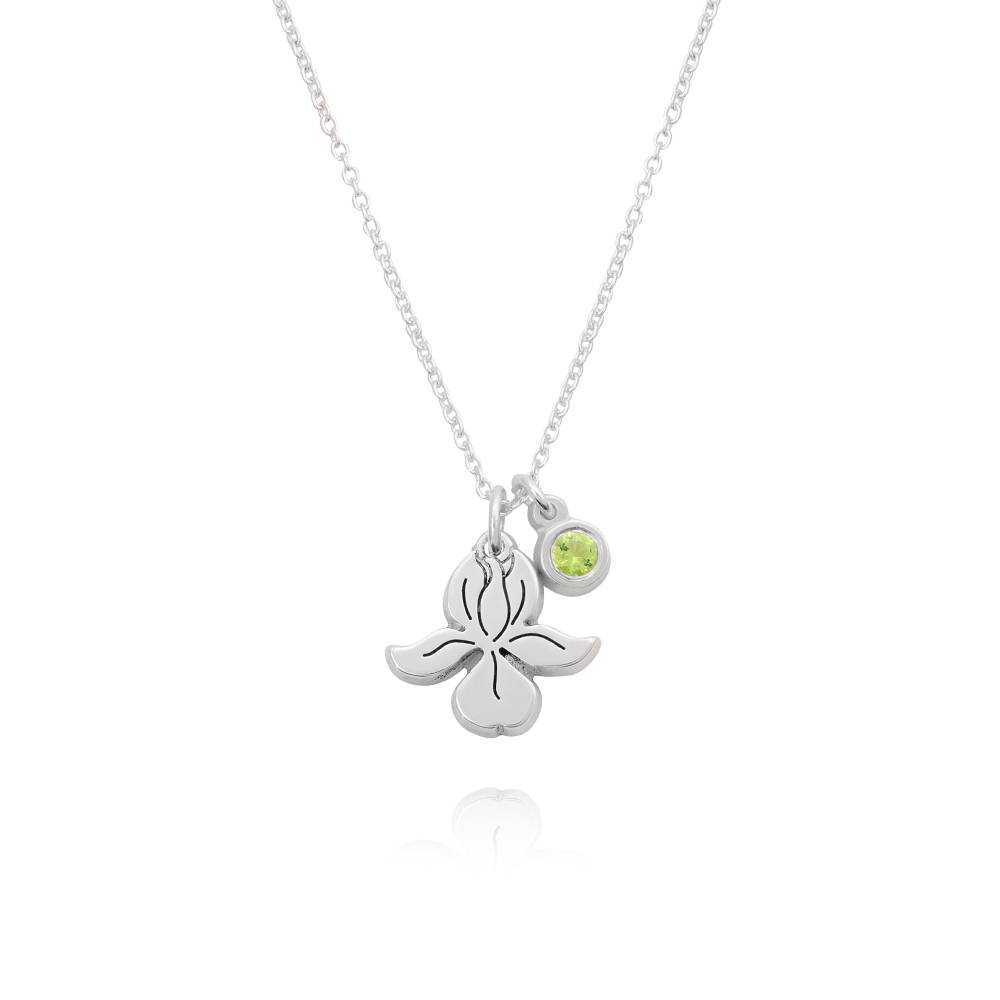 Collar Fiorina de Flor de Nacimiento y Piedra con Inicial en Plata X-1 Collar Fiorina de Flor de Nacimiento y Piedra con Inicial en Plata X-1 foto de producto