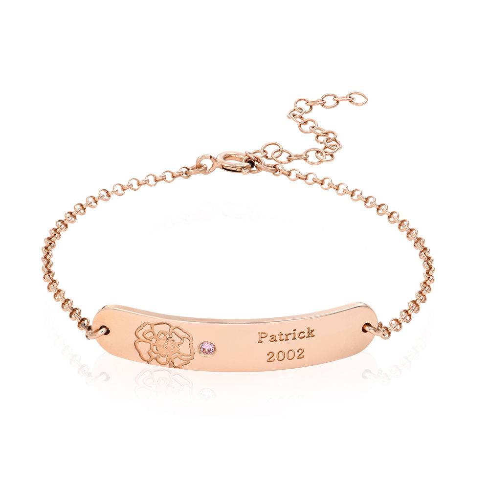 Pulsera Personalizado con Flor de Nacimiento y Piedra en Chapa de Oro Rosa-3 Pulsera Personalizado con Flor de Nacimiento y Piedra en Chapa de Oro Rosa-3 foto de producto