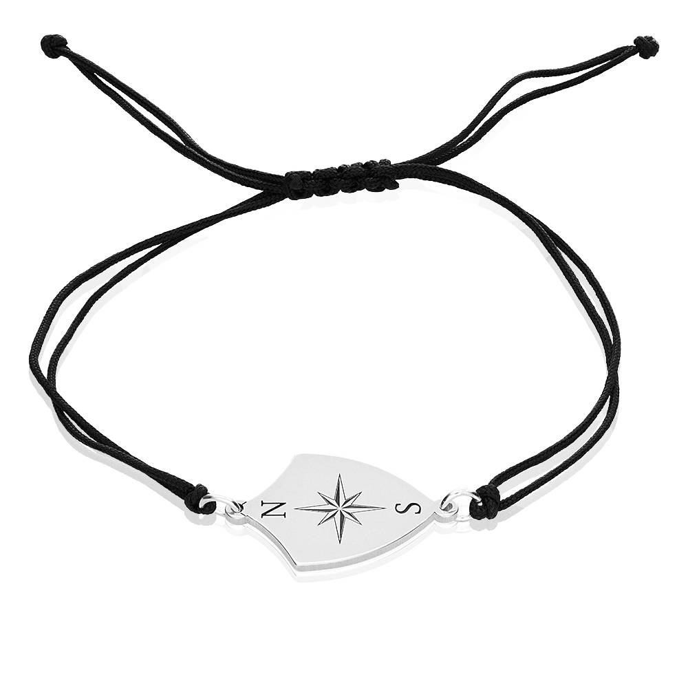 Pulsera de Brújula con Inicial para Niño en Plata Esterlina-5 foto de producto