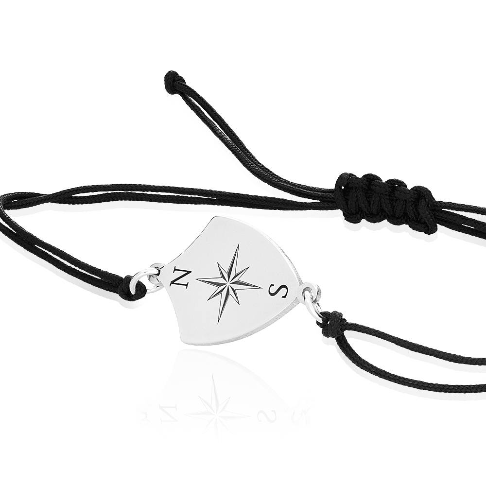 Pulsera de Brújula con Inicial para Niño en Plata Esterlina-1 foto de producto