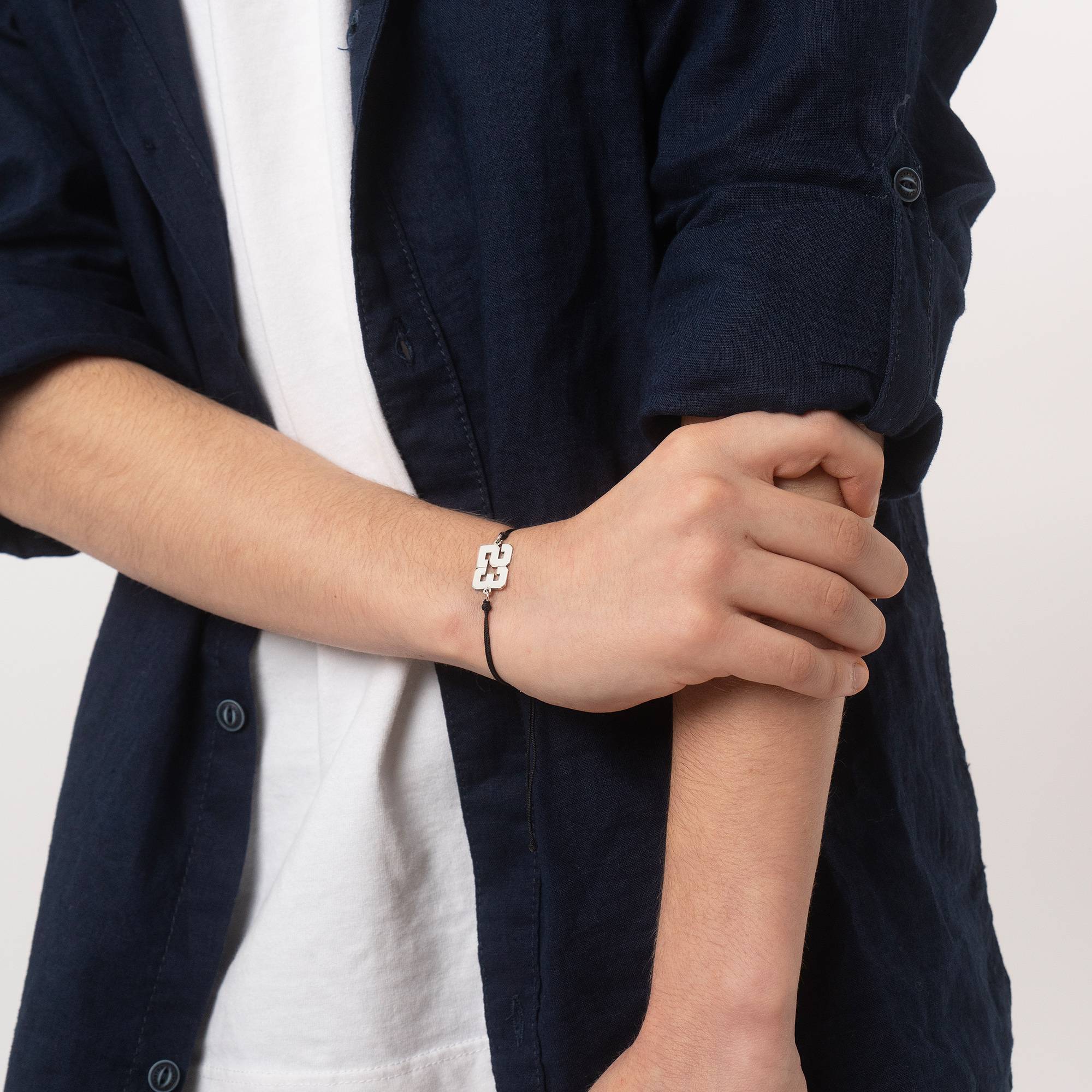 Pulsera con Números de Equipo Deportivo para Niños en Plata Esterlina-1 foto de producto