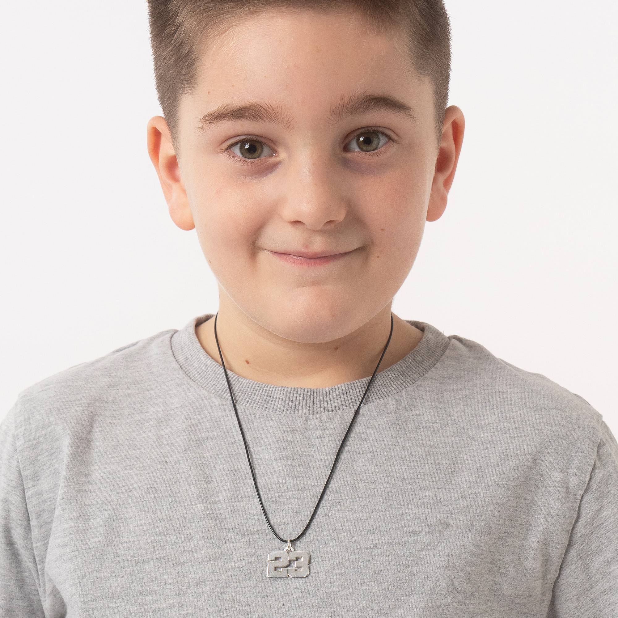 Collar con Números de Equipo Deportivo para Niños en Plata Esterlina-2 foto de producto