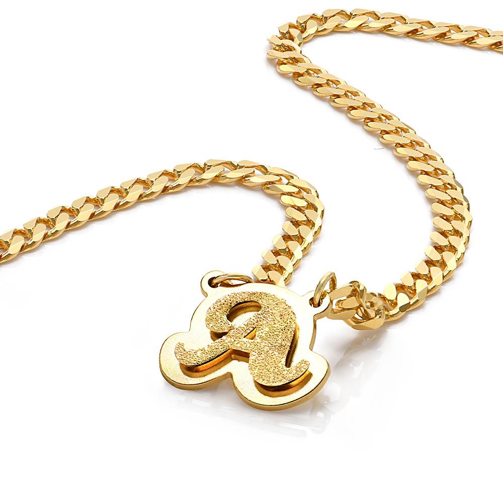 Collar con Nombre Brandi Efecto Doble Placa en Vermeil de Oro-6 foto de producto