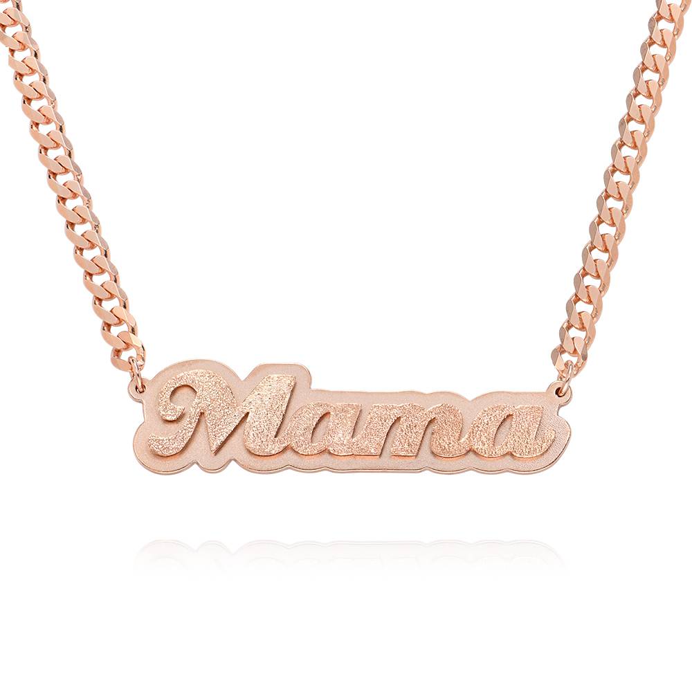 Collar con Nombre Brandi Efecto Doble Placa en Chapa de Oro Rosa-4 foto de producto