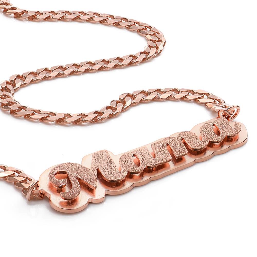 Collar con Nombre Brandi Efecto Doble Placa en Chapa de Oro Rosa-1 foto de producto