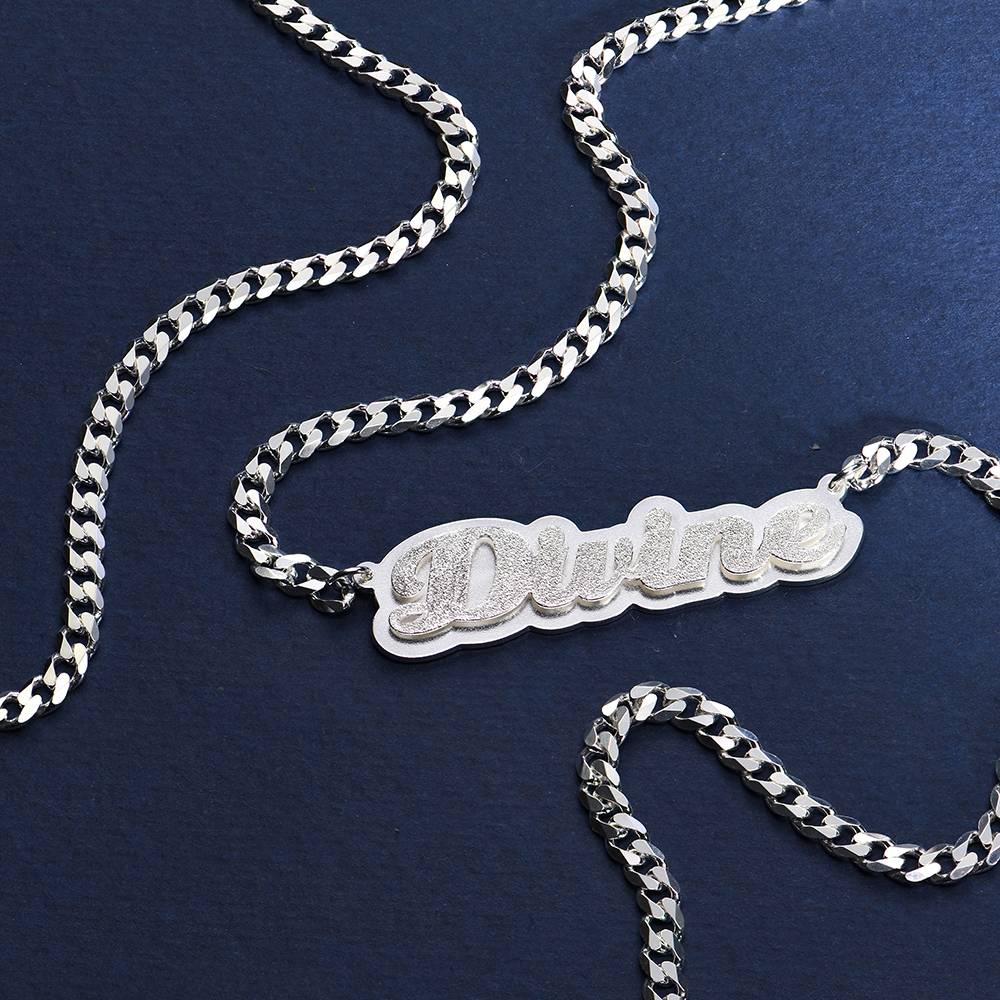Collar con Nombre Brandi Efecto Doble Placa en Plata Esterlina-2 foto de producto