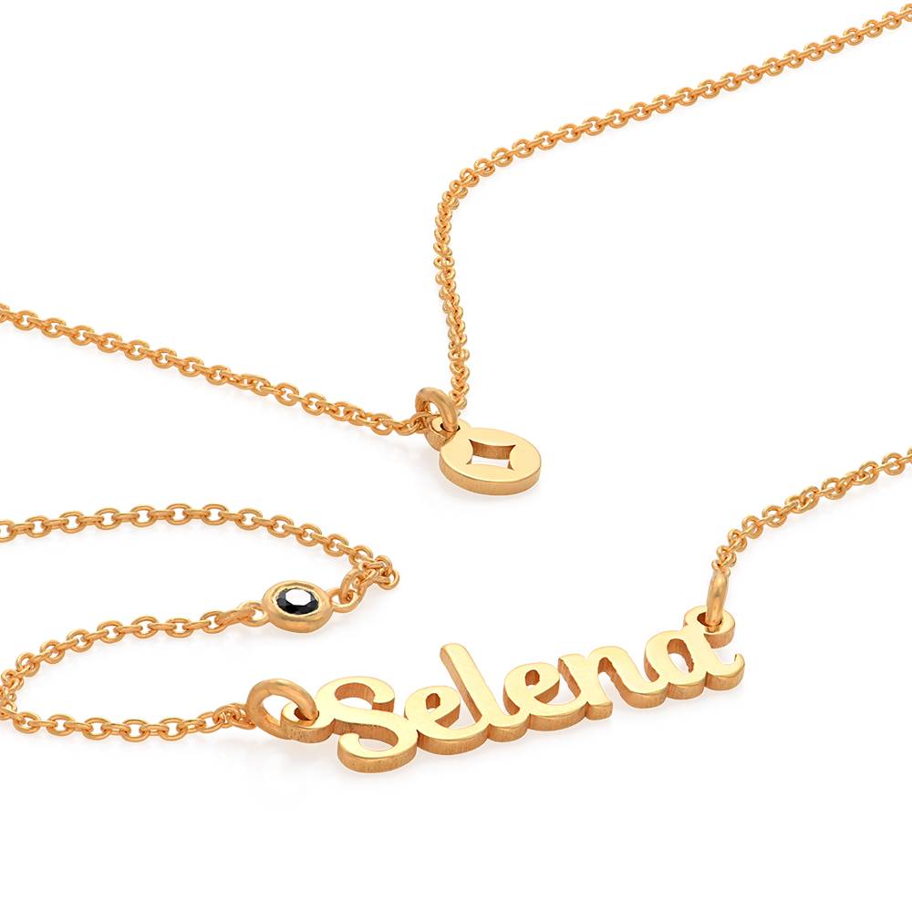 Collar Doble Bridget con Estrella, Nombre y Piedra Preciosa en Chapa de Oro-4 Collar Doble Bridget con Estrella, Nombre y Piedra Preciosa en Chapa de Oro-4 foto de producto