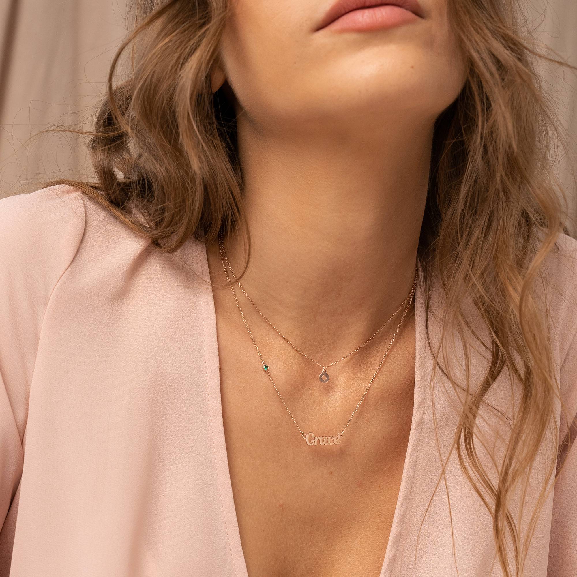 Collar Doble Bridget con Estrella, Nombre y Piedra Preciosa en Chapa de Oro Rosa-4 Collar Doble Bridget con Estrella, Nombre y Piedra Preciosa en Chapa de Oro Rosa-4 foto de producto