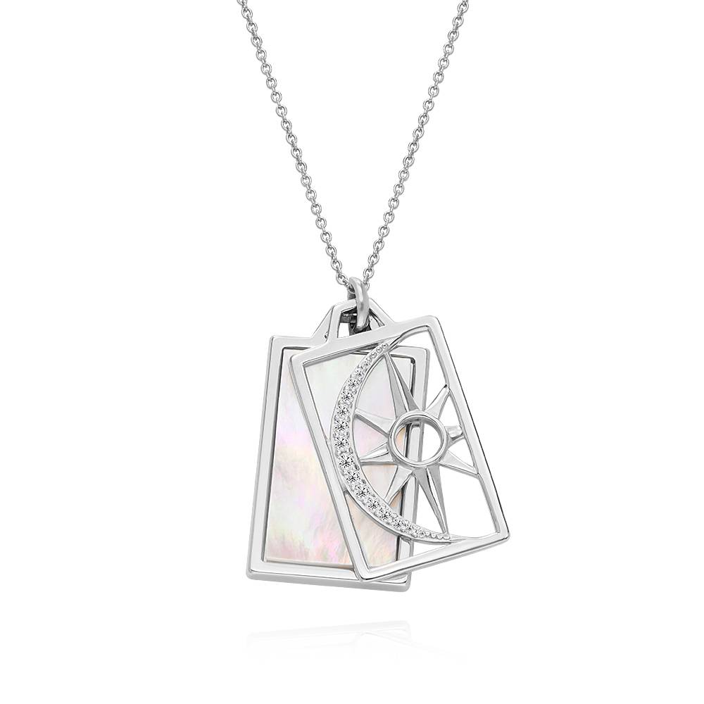 Collar Sol y Luna Personalizado en Plata Esterlina-6 foto de producto