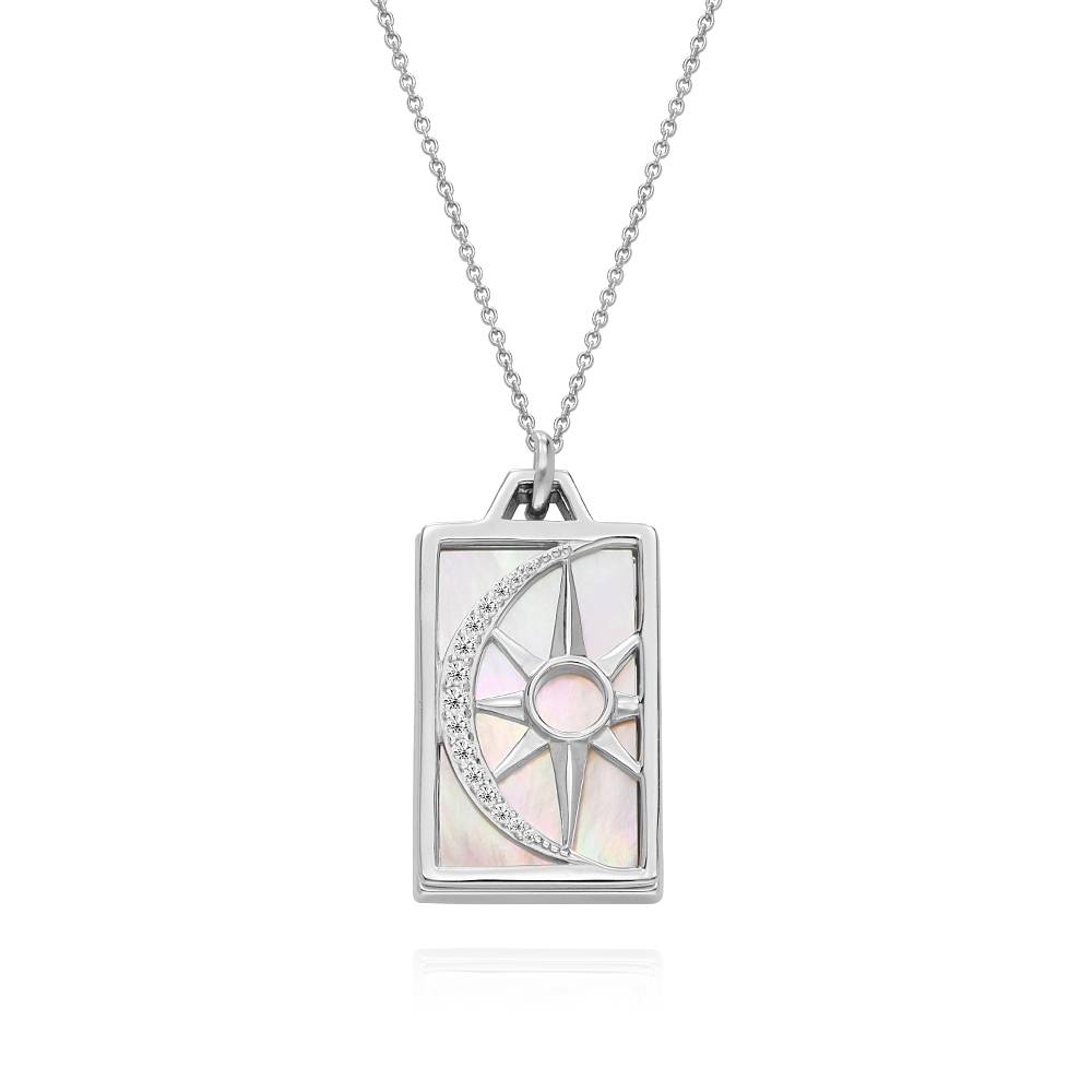 Collar Sol y Luna Personalizado en Plata Esterlina-7 foto de producto