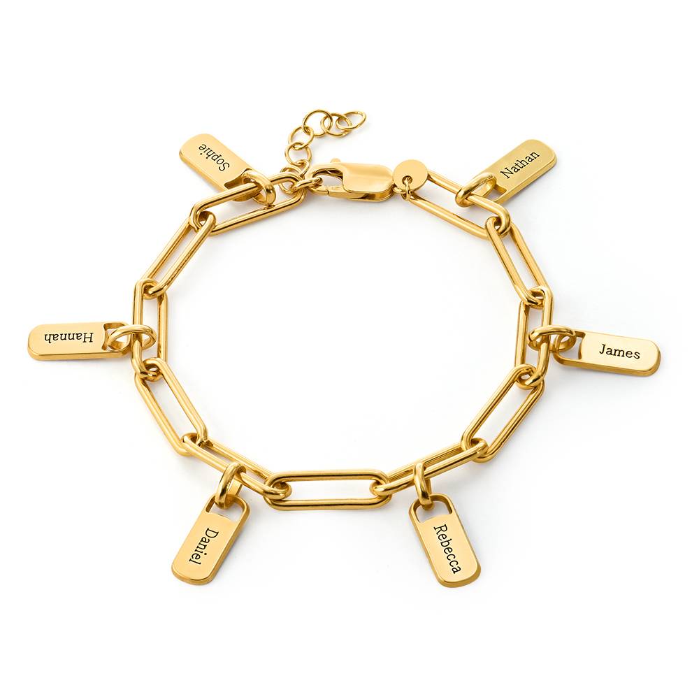 Pulsera de Eslabones Rory con Dijes Personalizados en Vermeil de Oro-2 Pulsera de Eslabones Rory con Dijes Personalizados en Vermeil de Oro-2 foto de producto