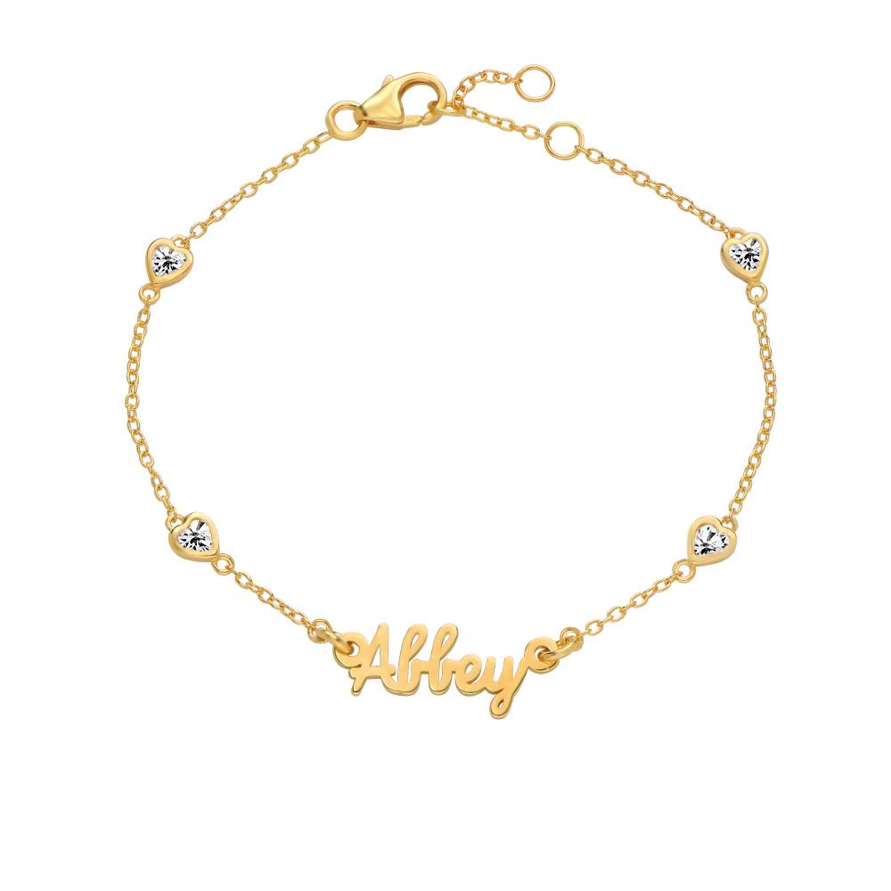 Pulsera con Nombre Cadena de Corazón Charli para Niñas en Chapa de Oro-2 foto de producto