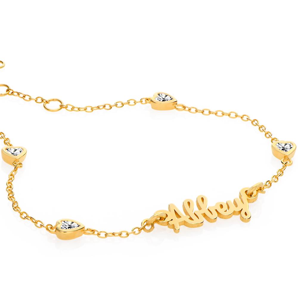 Pulsera con Nombre Cadena de Corazón Charli para Niñas en Chapa de Oro-4 foto de producto