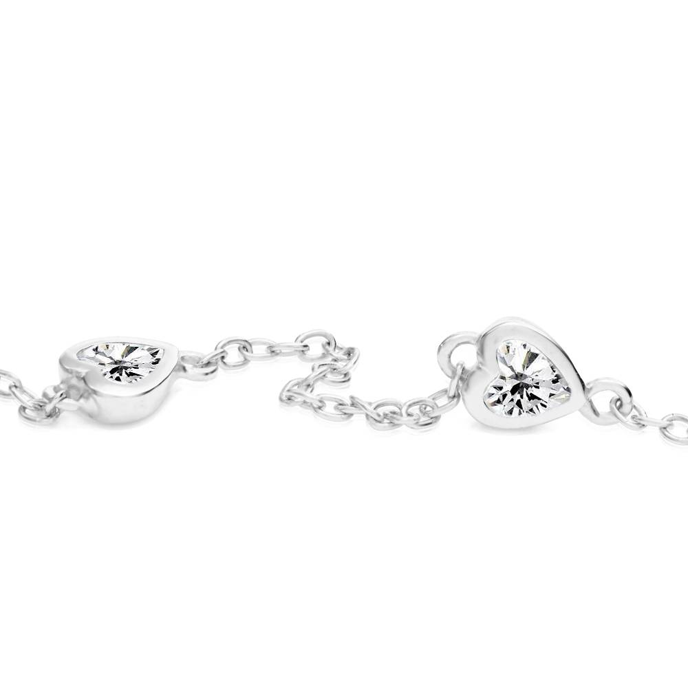 Pulsera con Nombre Cadena de Corazón Charli para Niñas en Plata Esterlina-3 foto de producto