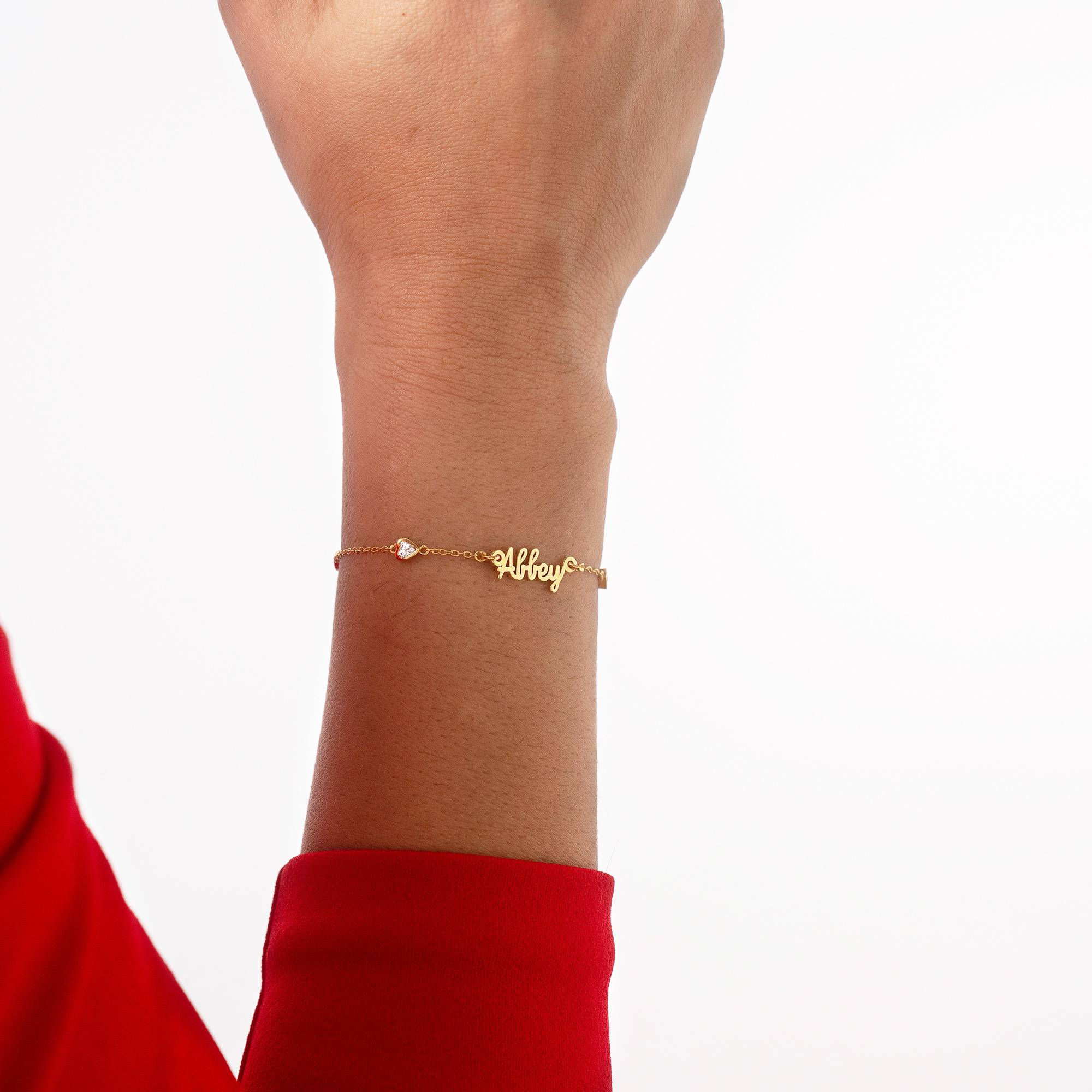 Pulsera con Nombre Cadena de Corazón Charli en Vermeil de Oro-5 Pulsera con Nombre Cadena de Corazón Charli en Vermeil de Oro-5 foto de producto