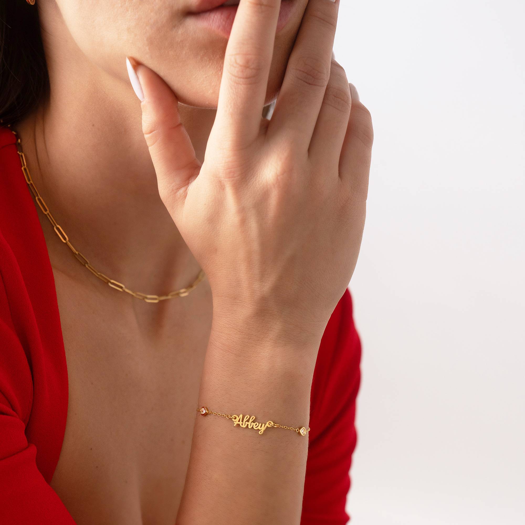 Pulsera con Nombre Cadena de Corazón Charli en Vermeil de Oro-2 Pulsera con Nombre Cadena de Corazón Charli en Vermeil de Oro-2 foto de producto