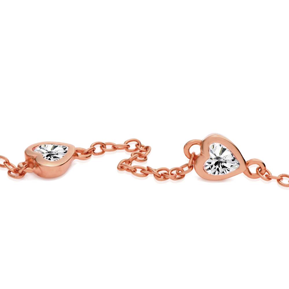 Pulsera con Nombre Cadena de Corazón Charli en Chapa de Oro Rosa-2 Pulsera con Nombre Cadena de Corazón Charli en Chapa de Oro Rosa-2 foto de producto