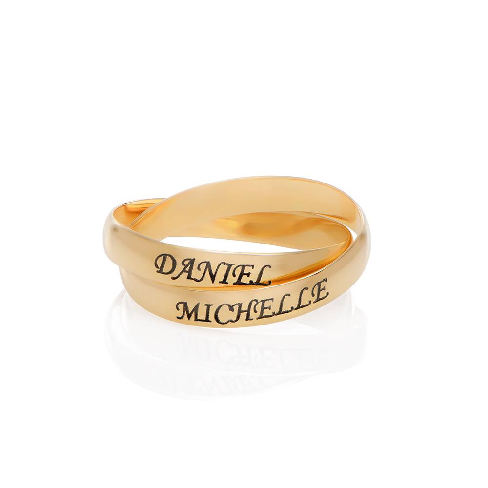 Anillo Ruso Charlize con 2 Anillos en Oro Sólido 10K-1 foto de producto