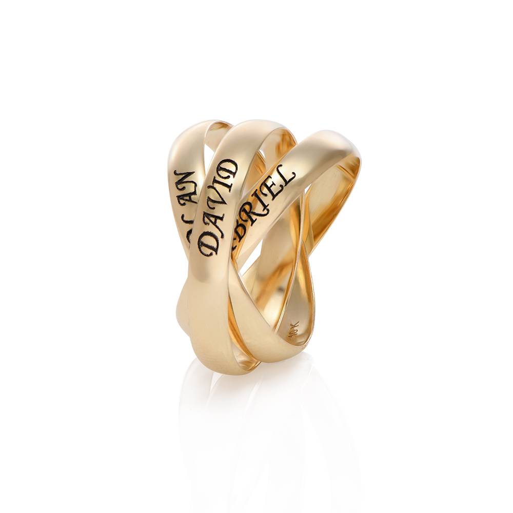 Anillo Ruso Charlize con 3 Anillos en Oro Sólido 10K-4 foto de producto