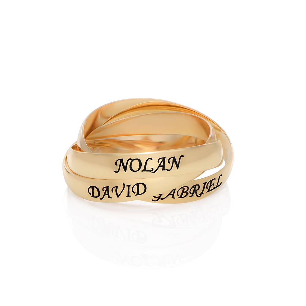 Anillo Ruso Charlize con 3 Anillos en Oro Sólido 10K-1 foto de producto