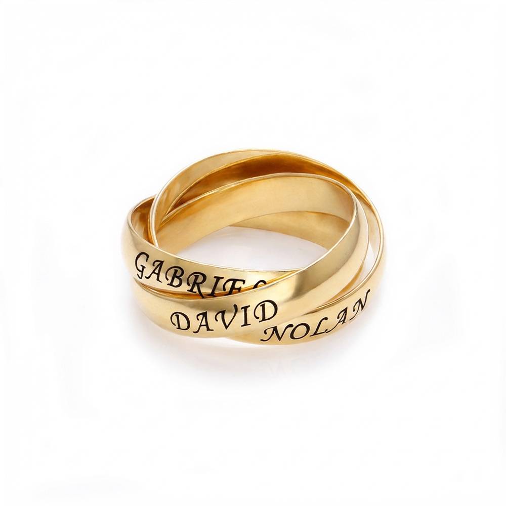 Anillo Ruso Charlize con 3 Anillos en Baño de Oro-1 foto de producto