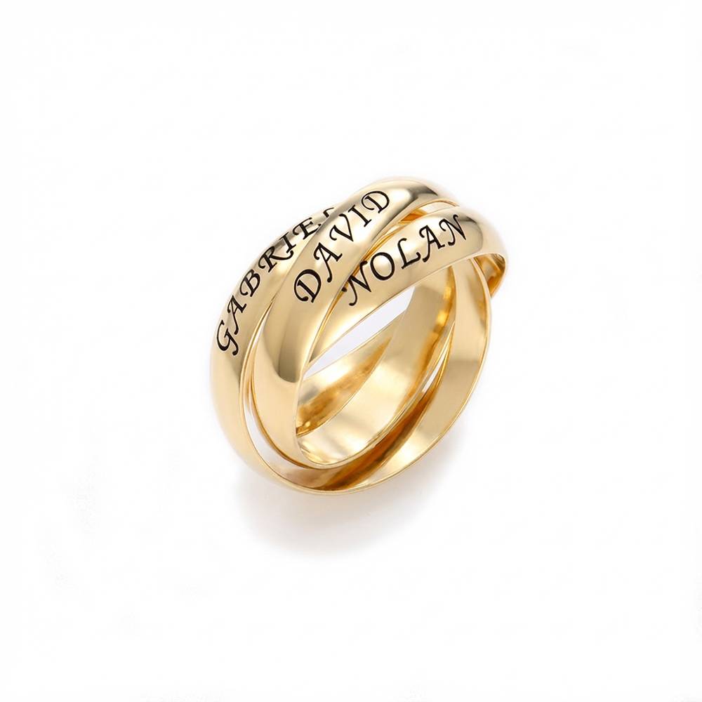 Anillo Ruso Charlize con 3 Anillos en Baño de Oro-2 foto de producto