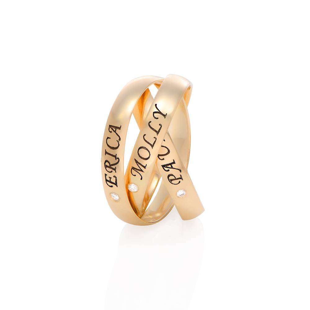 Anillo Ruso Charlize con 3 Anillos con Diamantes en Oro Blanco 10K-2 foto de producto