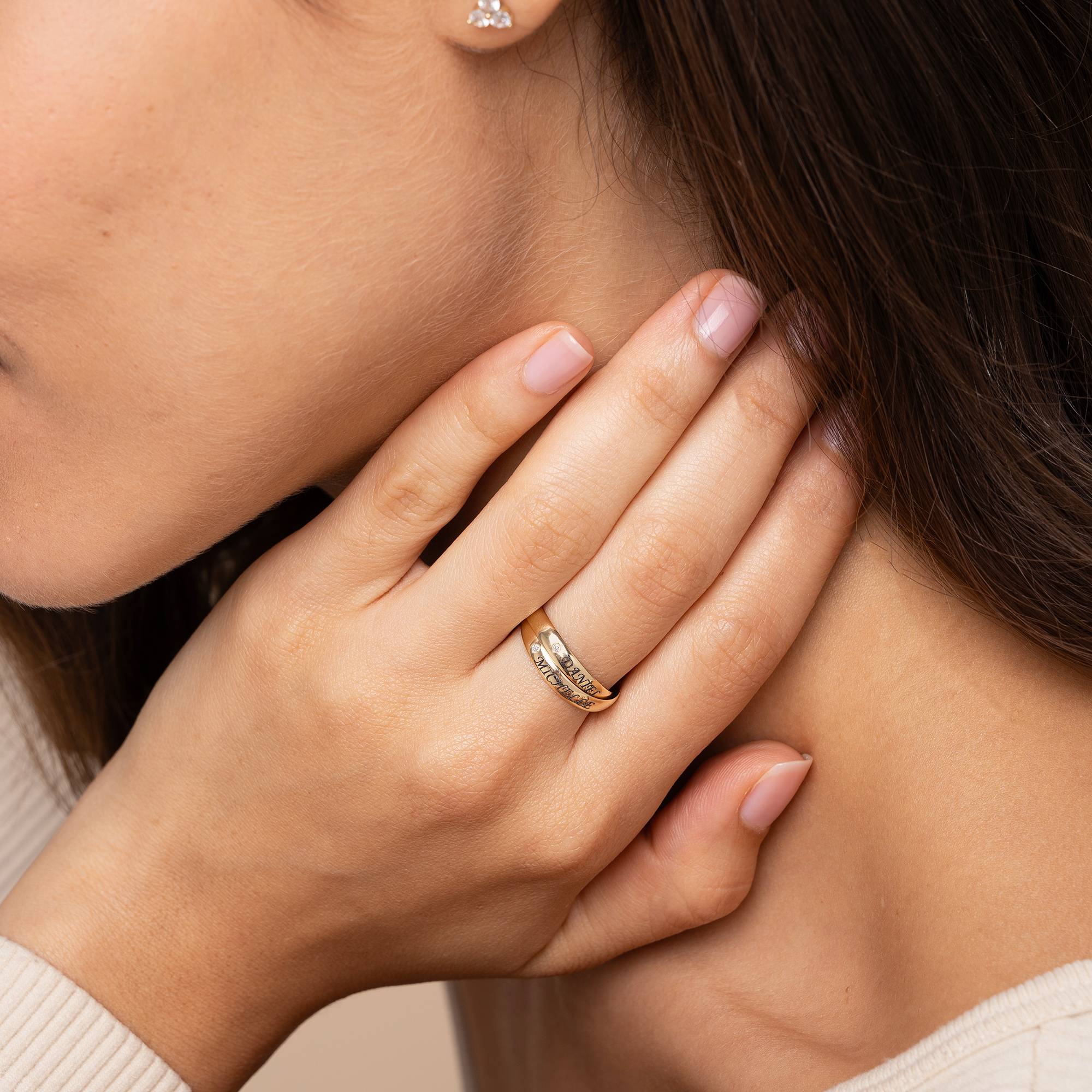 Anillo Ruso Charlize con 2 Anillos con Diamantes en Oro Blanco 10K-4 Anillo Ruso Charlize con 2 Anillos con Diamantes en Oro Blanco 10K-4 foto de producto