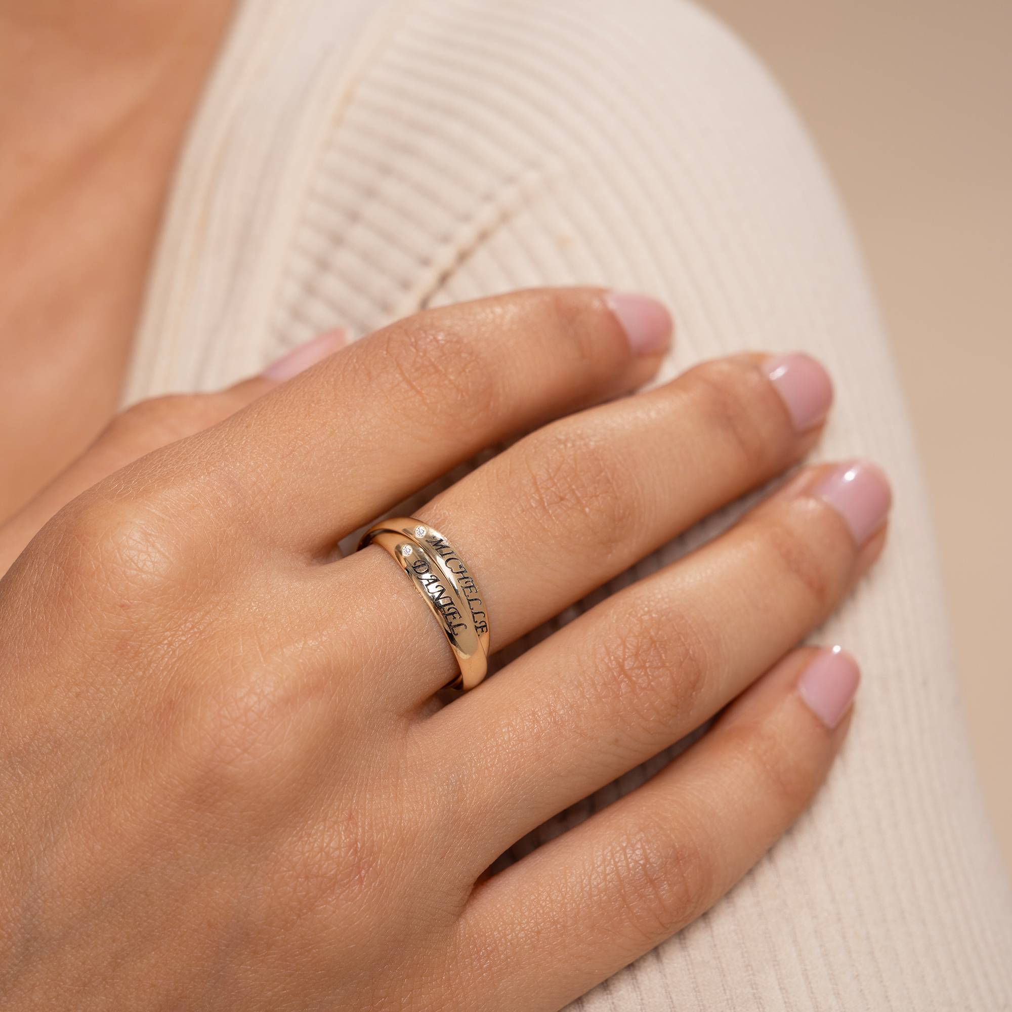 Anillo Ruso Charlize con 2 Anillos con Diamantes en Oro Blanco 10K-3 Anillo Ruso Charlize con 2 Anillos con Diamantes en Oro Blanco 10K-3 foto de producto