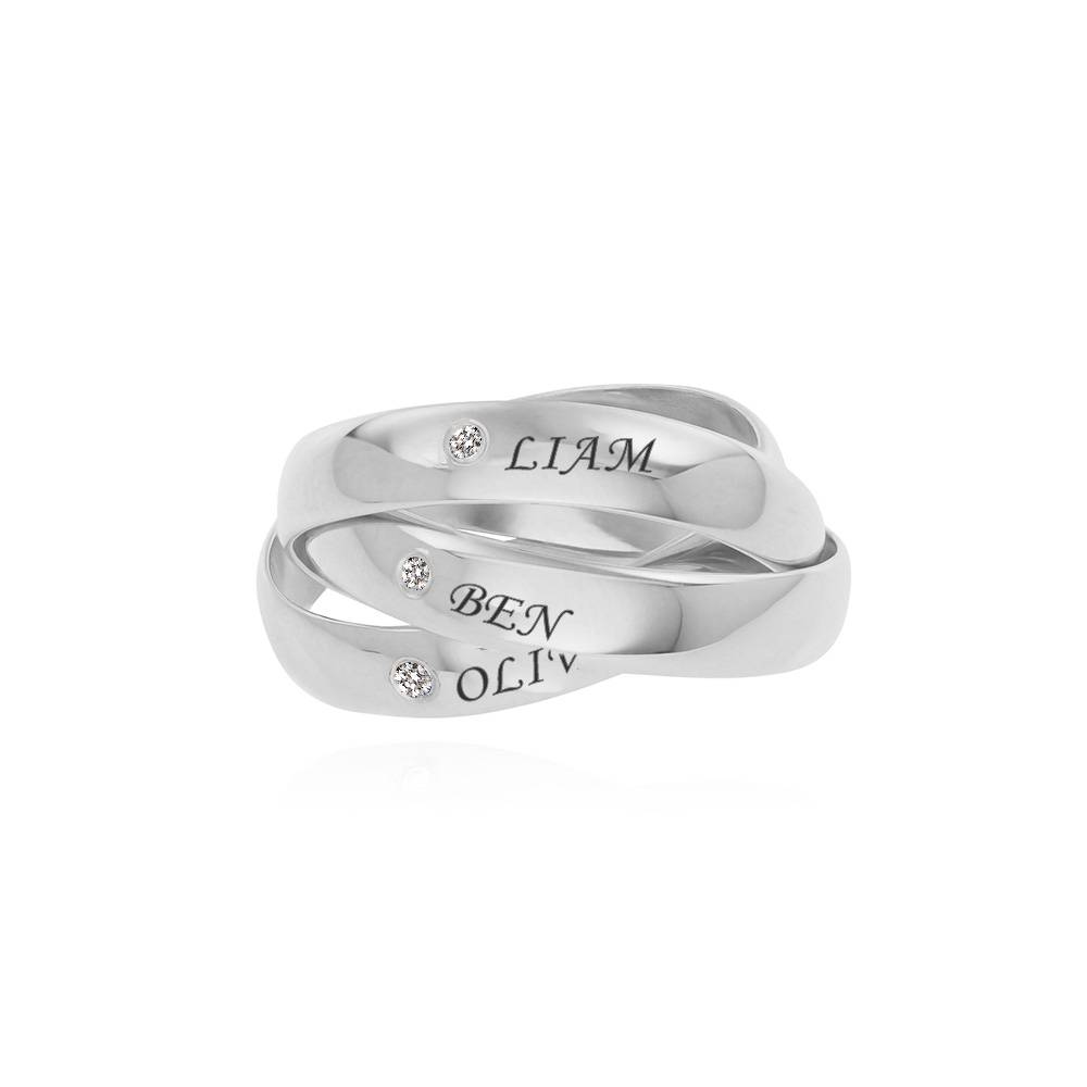 Anillo Ruso Charlize con 3 Anillos con Diamantes en Plata Esterlina-3 foto de producto