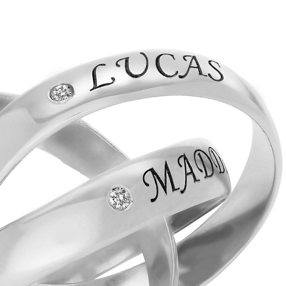 Anillo Ruso Charlize con 3 Anillos con Diamantes en Plata Esterlina-4 foto de producto