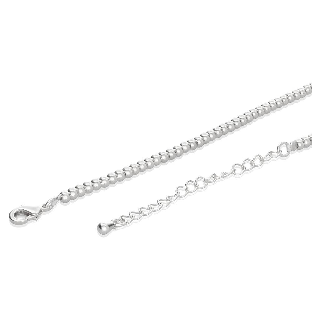 Collar con Nombre Árabe Chicago con Cuentas de Arcoíris en Plata-3 foto de producto