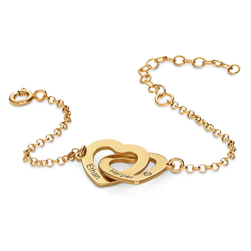 Pulsera Corazones Entrelazados Estilo Claire con Diamantes en Oro Amarillo 10K-4 Pulsera Corazones Entrelazados Estilo Claire con Diamantes en Oro Amarillo 10K-4 foto de producto