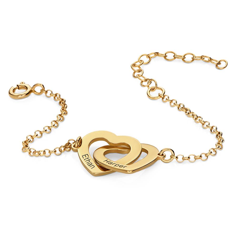 Pulsera Corazones Entrelazados Estilo Claire en Oro Sólido 14K-4 foto de producto