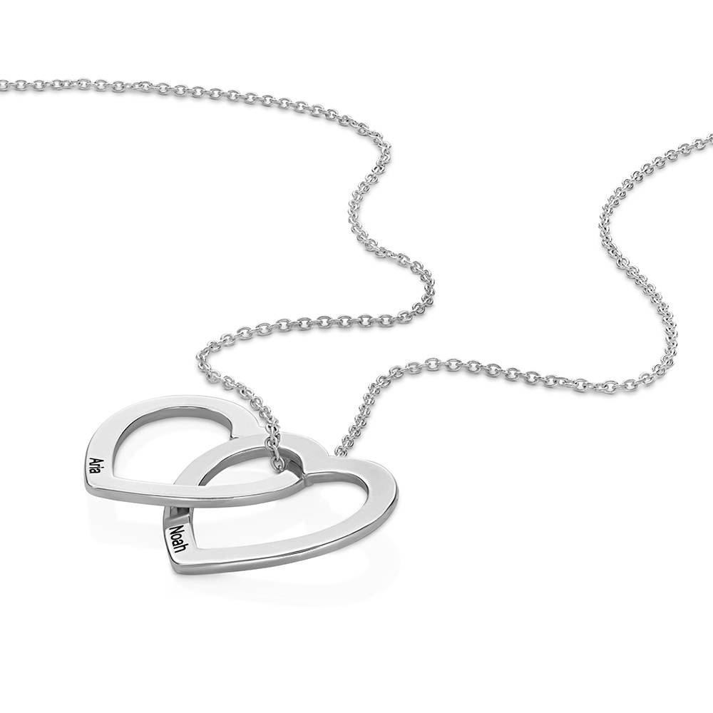 Collar Corazones Entrelazados Estilo Claire en Oro Blanco de 14K-5 Collar Corazones Entrelazados Estilo Claire en Oro Blanco de 14K-5 foto de producto