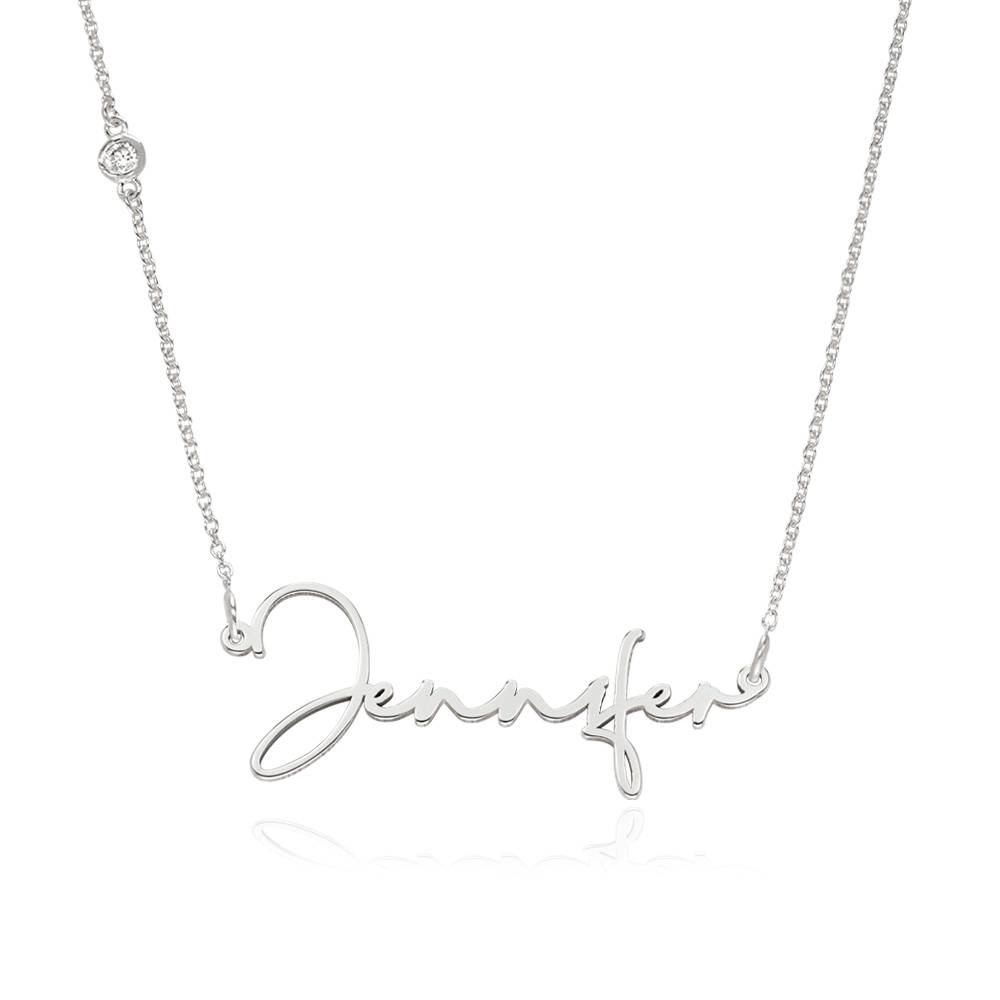 Collar con Nombre Paris Personalizado con Diamante en Plata Esterlina-1 foto de producto