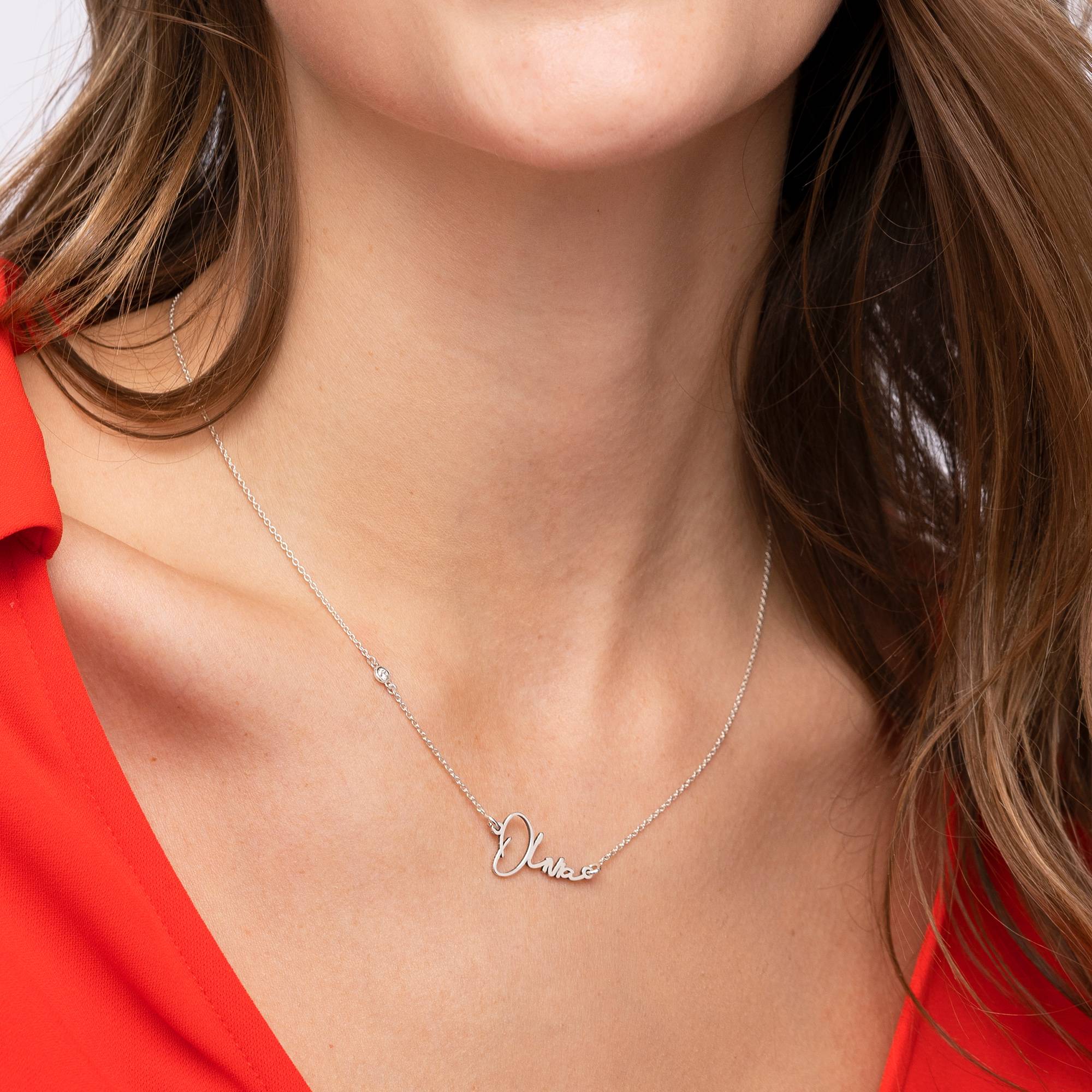 Collar con Nombre Paris Personalizado con Diamante en Plata Esterlina-5 foto de producto