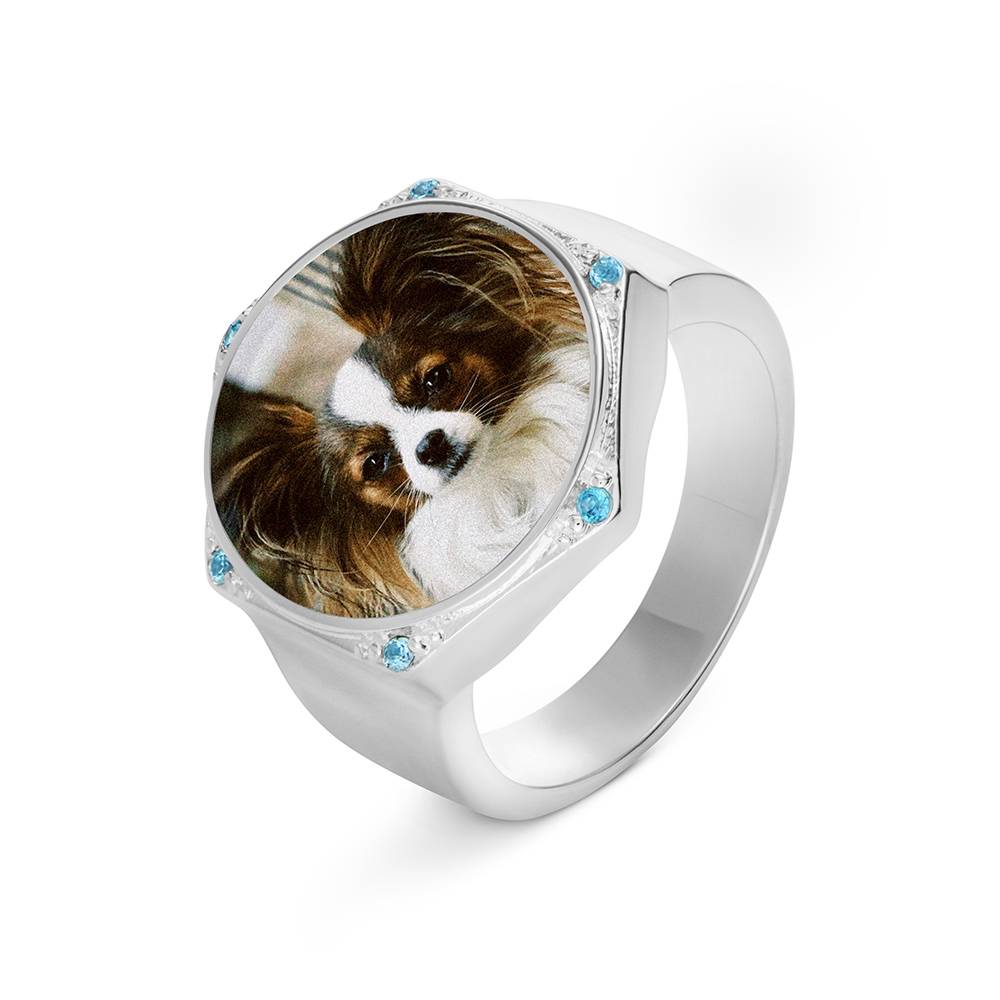 Anillo Hexagonal Coco con Foto en Plata-1 foto de producto