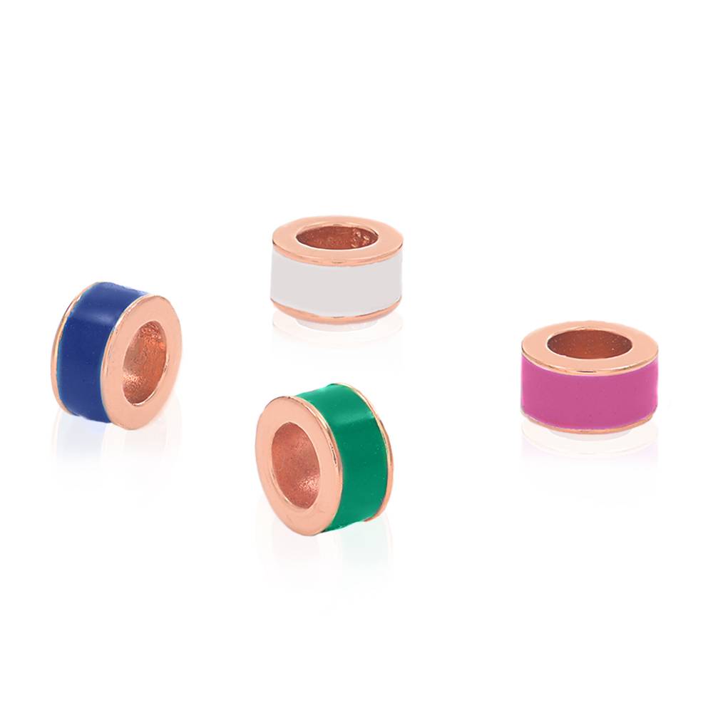 Cuentas de Esmalte de Colores en Chapa de Oro Rosa-2 foto de producto