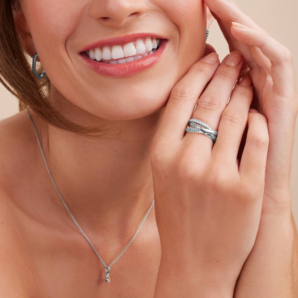 Anillo Entretejido Corda en Plata-3 foto de producto