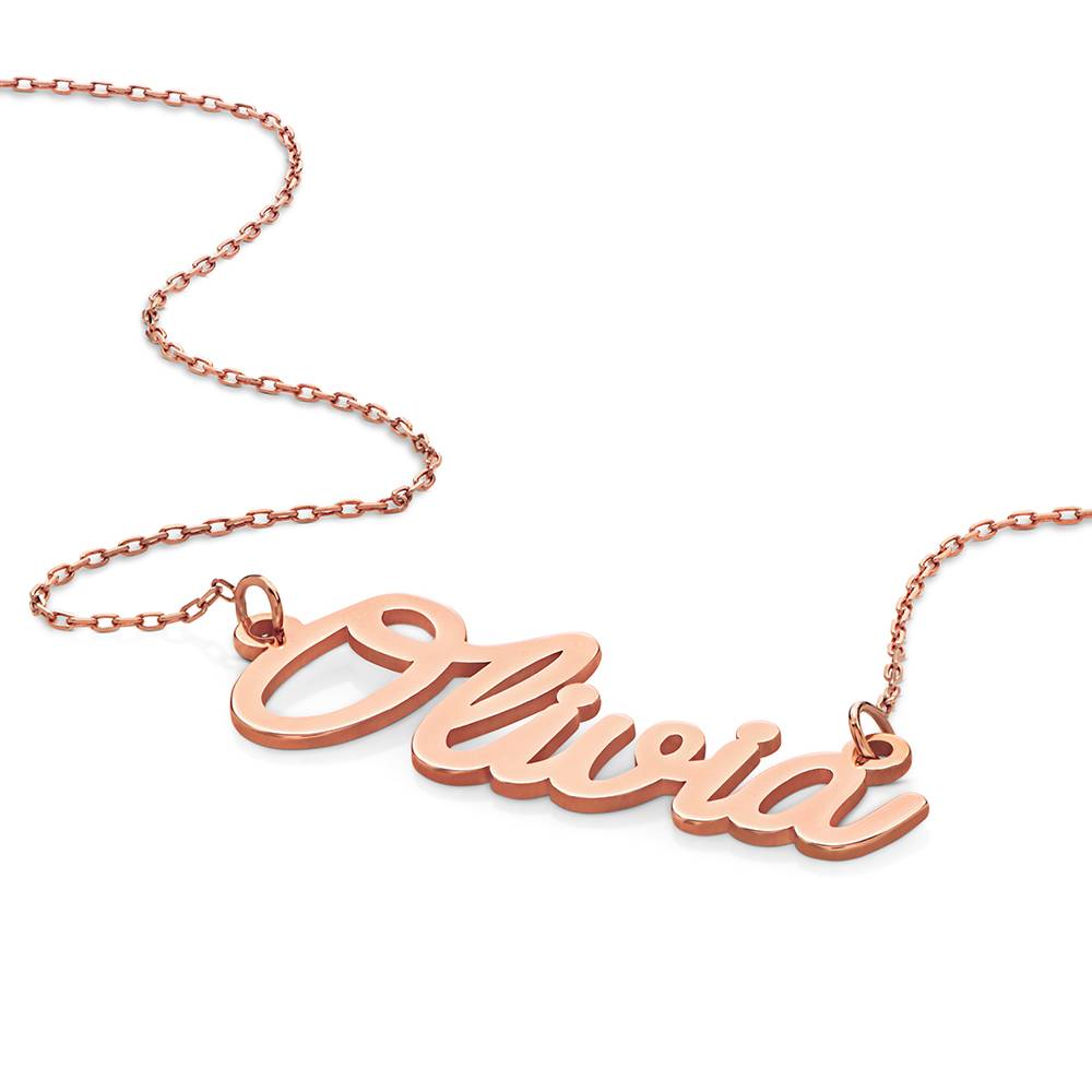 Collar con Nombre Cursivo en Chapado de Oro Rosa-5 foto de producto