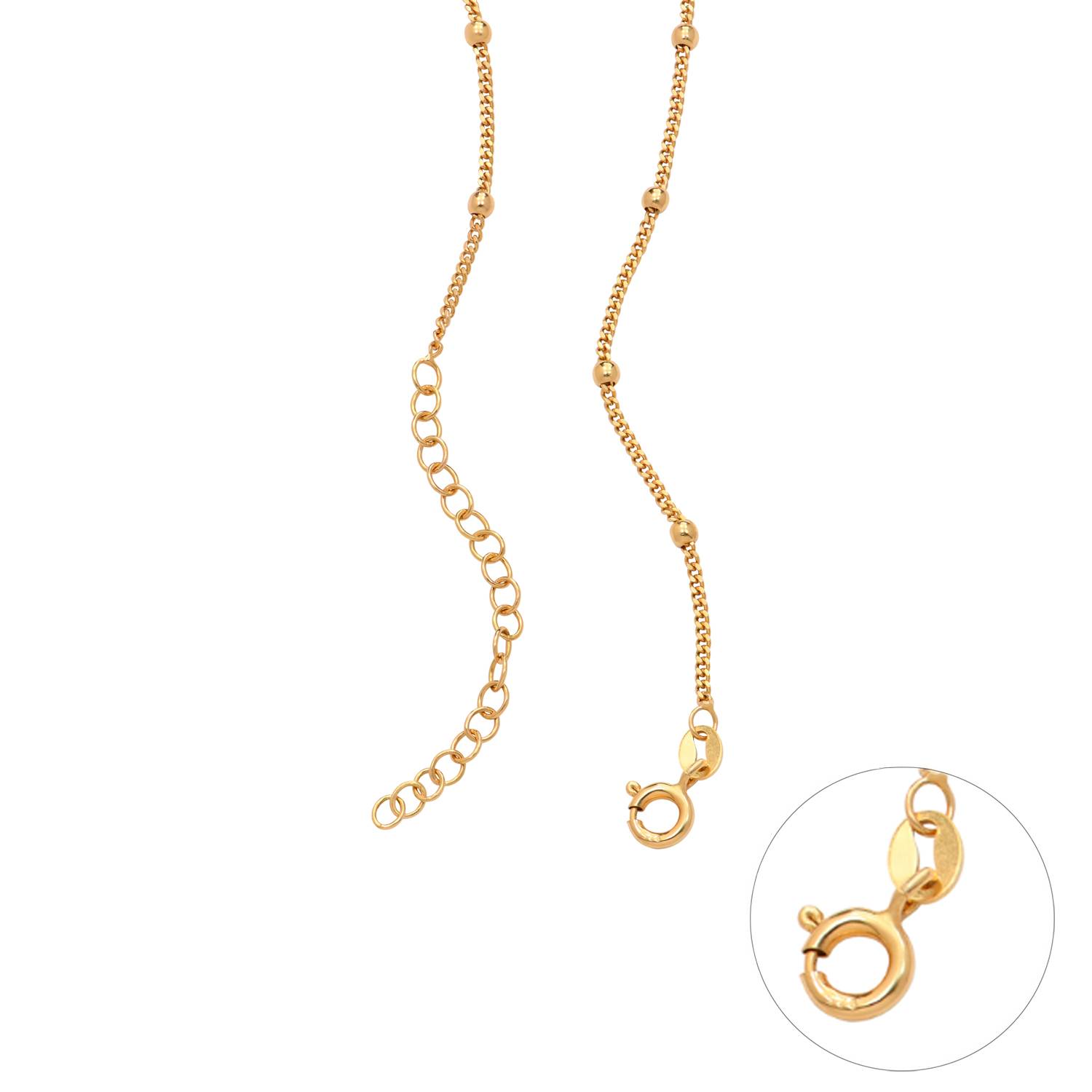 Collar Colgante con Iniciales y Piedra de Nacimiento para Mamá en Chapa de Oro-4 foto de producto