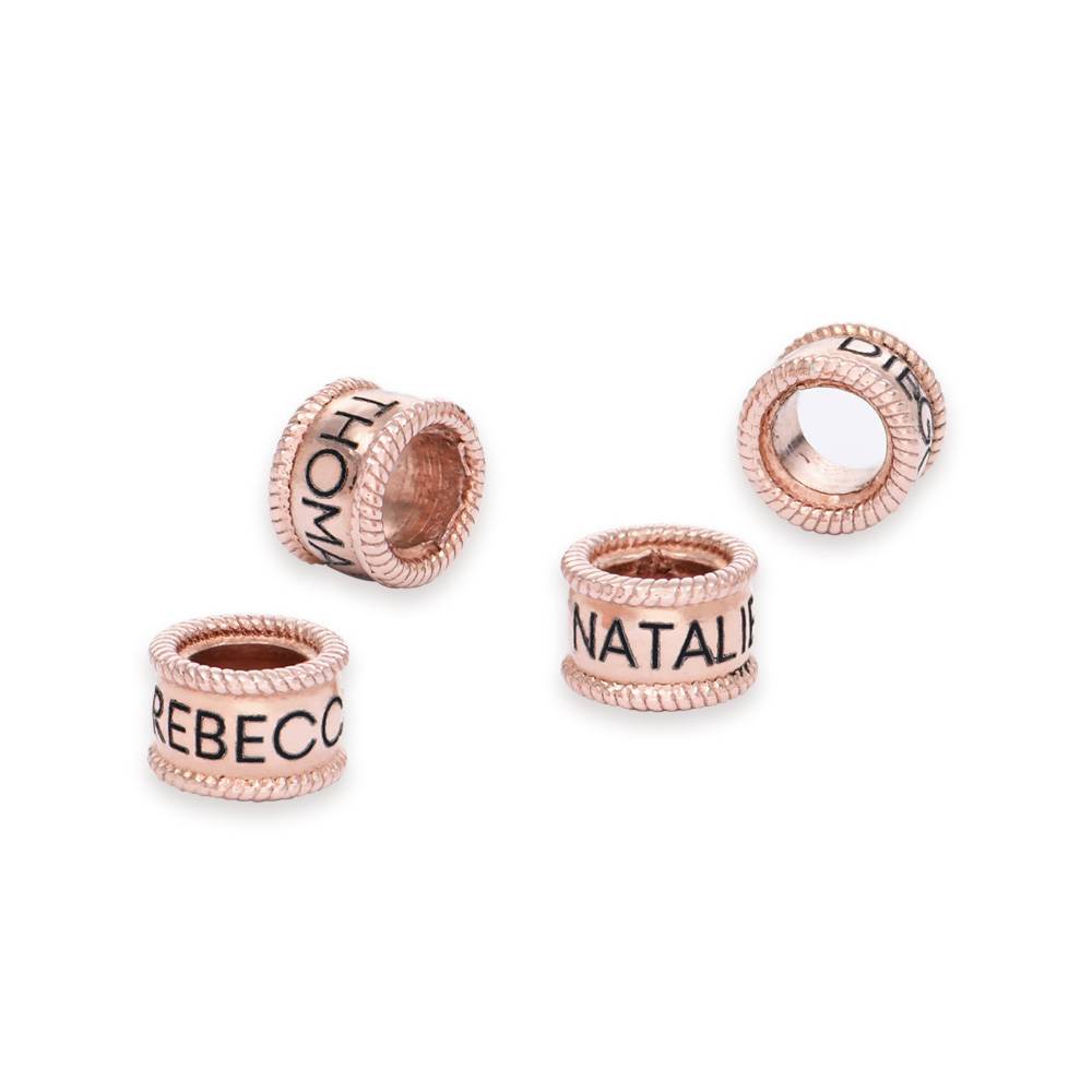Cuentas Grabadas para Collar Corazón Encantador en Chapa de Oro Rosa-1 foto de producto