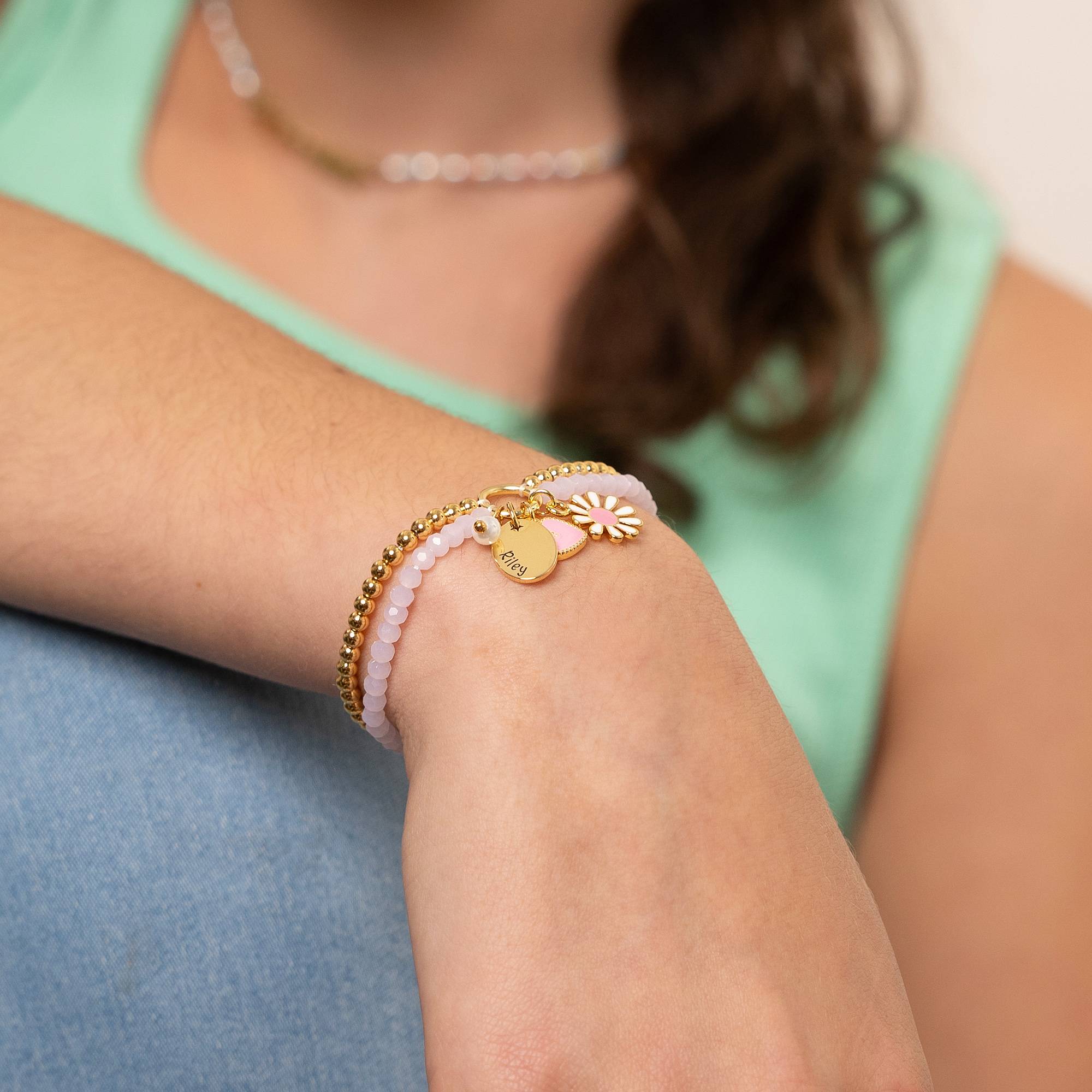 Pulsera con Nombre Daisygirl en Latón Chapado en Oro de-2 Pulsera con Nombre Daisygirl en Latón Chapado en Oro de-2 foto de producto